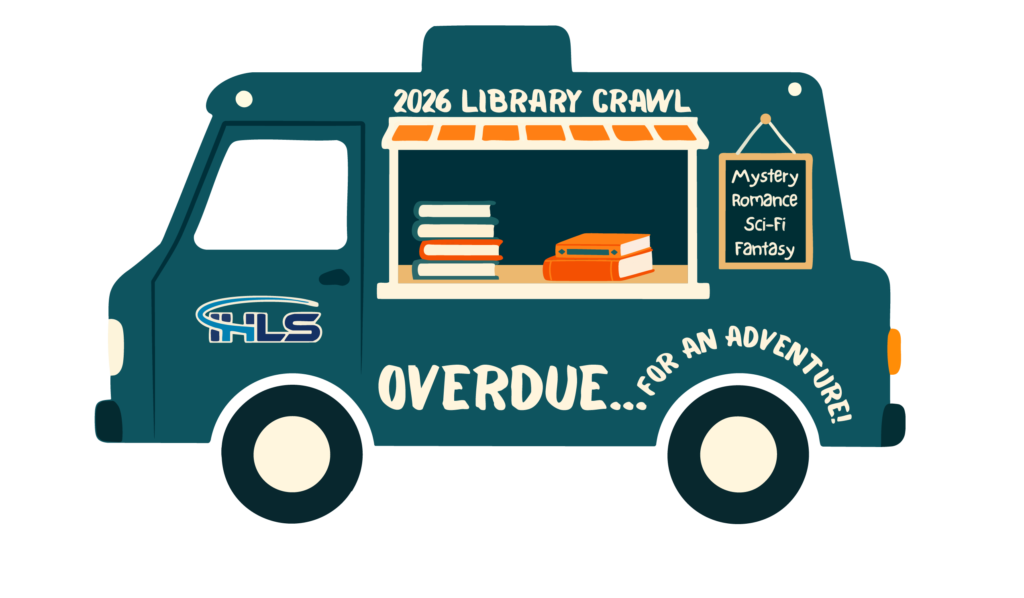 Official 2026 Library Crawl Logo: Book Truck
